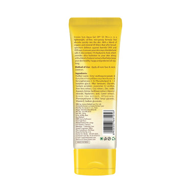 Jovees Herbal Sun Aqua Gel SPF 50 PA+++ | Lightweight, Water-Like Texture | 1% Hyaluronic Acid | Non-Greasy, No White Cast | Perfect for Oily & Combination Skin 100g